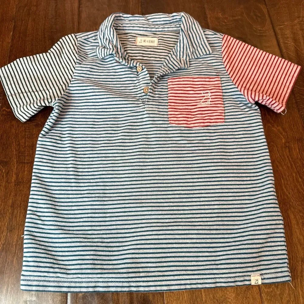Me and Henry Polo Bundle Lot Patchwork and Stripes Boys size 8/9 Preppy Golf